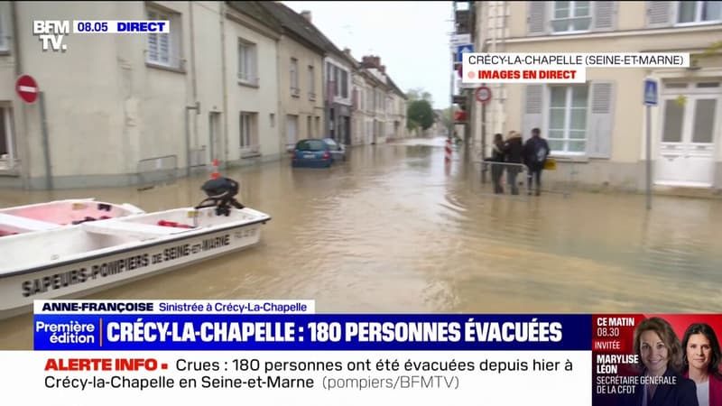 Inondations: 180 personnes ont été évacuées du centre-ville de Crécy-la-Chapelle (Seine-et-Marne)