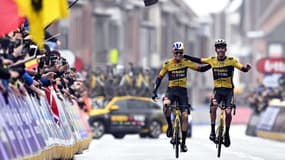 Wout van Aert et Christophe Laporte à l'arrivée de Gand-Wevelgem