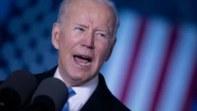 Le président américain Joe Biden prononce un discours sur l'Ukraine à Varsovie, le 26 mars 2022