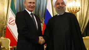 Vladimir Poutine et Hassan Rohani, le 28 mars 2017. - 
