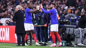 Marcus THURAM et Olivier GIROUD lors de France-Allemagne le 23/03/2024