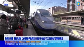 TGV: pas de train entre Lyon et Paris du 9 au 12 novembre en raison de travaux de modernisation