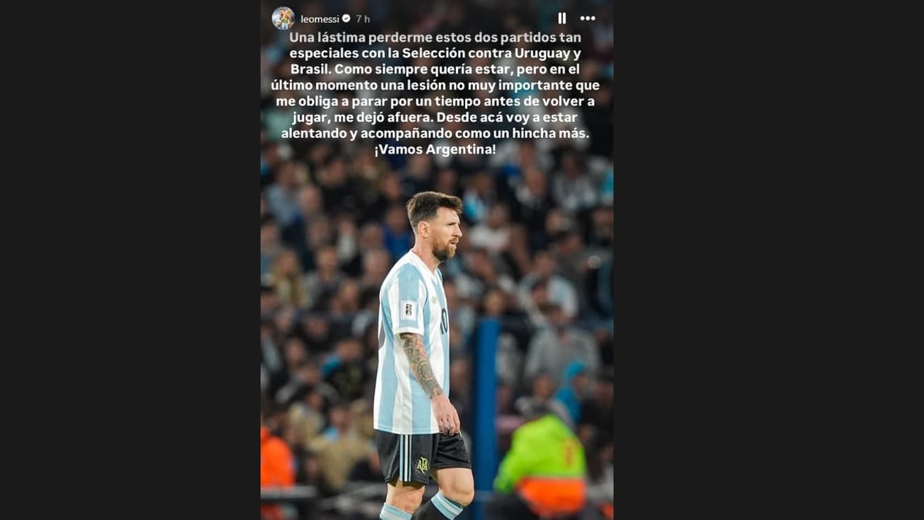 Le message de Lionel Messi sur Instagram après son forfait pour le rassemblement avec l'Argentine Le message de Lionel Messi sur Instagram après son forfait pour le rassemblement avec l'Argentine