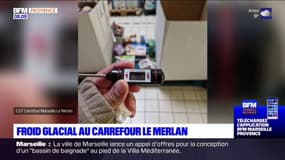 Marseille: froid glacial au Carrefour Le Merlan