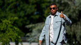 Kylian Mbappé à son arrivée à Clairefontaine, le 4 septembre 2023