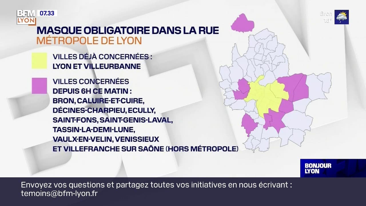 Masque obligatoire dans la rue 9 nouvelles communes du Rhône concernées