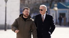 Volodymyr Zelensky et Joe Biden à Kiev, en Ukraine, le 20 février 2023