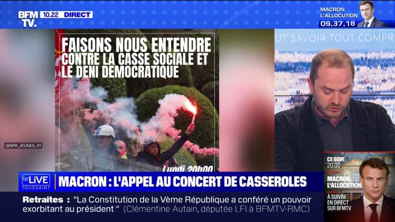 Un appel au concert de casseroles lancé au moment de l'allocution d'Emmanuel Macron
