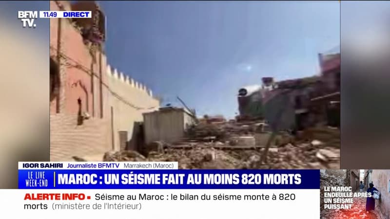 Le séisme a partiellement détruit le minaret de la mosquée de la place Jemaa el-Fna à Marrakech