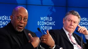 Le représentant américain au commerce Ron Kirk et le commissaire européen au commerce Karel de Gucht le 28 janvier à Davos