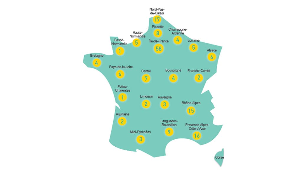 La carte des quartiers jugés prioritaires en France métropolitaine. La carte des quartiers jugés prioritaires en France métropolitaine.