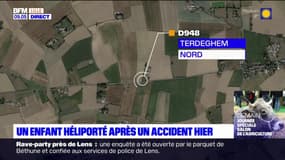Nord:  un enfant héliporté après un accident dimanche à Terdeghem