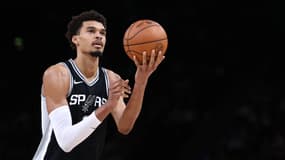 Victor Wembanyama lors du deuxième NBA Paris Game entre les Spurs et les Pacers, le 25 janvier 2025.
