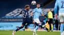 Neymar et Riyad Mahrez lors du match Manchester City-PSG, à l'Etihad Stadium le 4 mai 2021