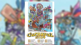 L'affiche pour l'année 2024 du Carnaval de Dunkerque.