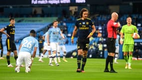 David Luiz lors du match Manchester City - Arsenal, le 17 juin 2020