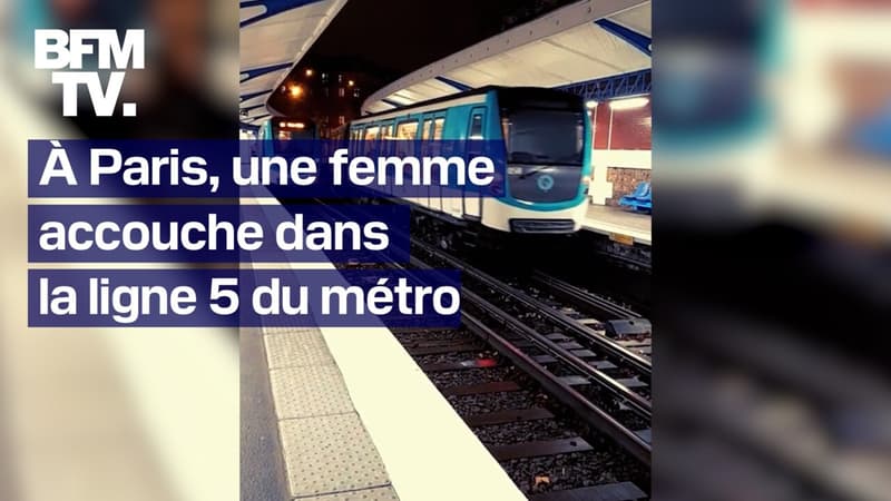 Une femme accouche dans la ligne 5 du métro à l'arrêt Gare du Nord, à Paris