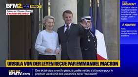 La présidente de la Commission européenne, Ursula von der Leyen, reçue par Emmanuel Macron