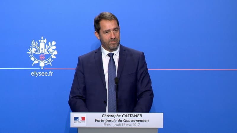 Christophe Castaner, lors du point presse suivant le premier Conseil des ministres, ce jeudi.