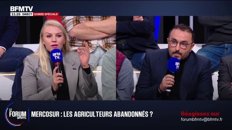 FORUM BFM - Colère agricole:  "Il faut arrêter de dire que vous aimez le monde paysan et faire tout le contraire": échange tendu entre un restaurateur et Hélène Laporte, députée RN