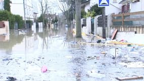 À Villeneuve-Saint-Georges, la crue de la Seine répand les déchets dans les rues