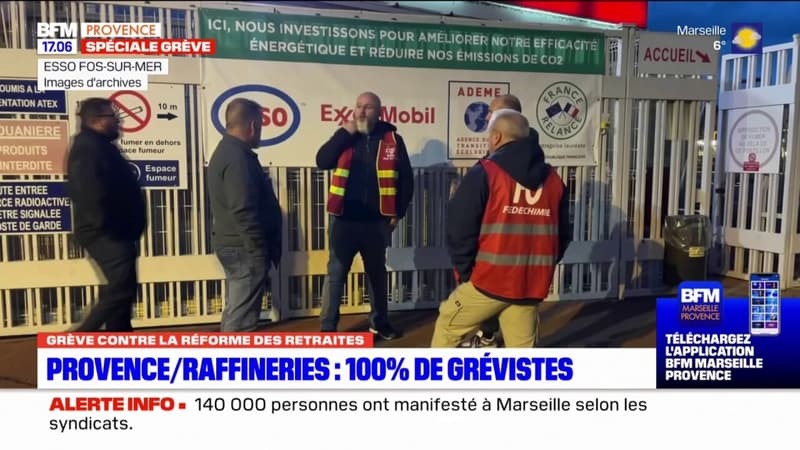 Grève du 19 janvier: 100% de grévistes dans les raffineries des Bouches-du-Rhône