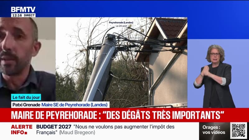 Orages dans les Landes: l'autoroute A641 "devrit être rouverte à la mi-journée", affirme Patxi Grenade, maire de Peyrehorade