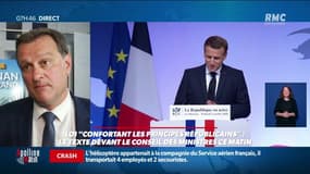 Loi sur le séparatisme: "Emmanuel Macron a un discours schizophrène, il faut aller au bout des choses", déplore Louis Aliot