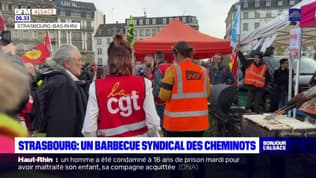 Strasbourg: les syndicats des cheminots organisent un barbecue pour sensibiliser les usagers
