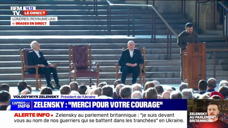 Volodymyr Zelensky devant le Parlement britannique: 