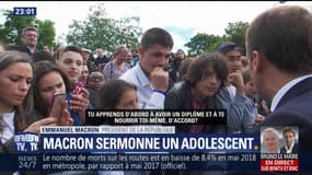 Emmanuel Macron sermonne un adolescent qui l’avait appelé "Manu"