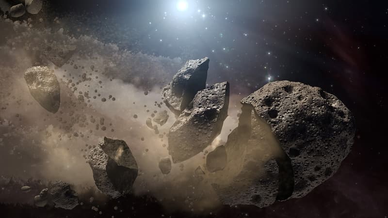 Vue d'artiste d'un astéroïde.