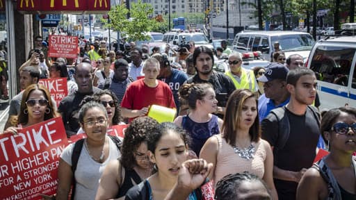 Les manifestants ont investi les rues de gandes villes, comme ici à New York le 31 juillet.