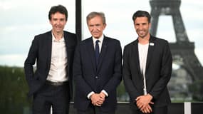 Tony Estanguet avec Antoine Arnault et Bernard Arnault.