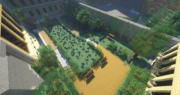 Le jardin intérieur de l'école. Le jardin intérieur de l'école.