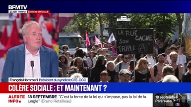 Nouvelles mobilisations syndicales: "Ça dépend aussi beaucoup de la réponse du Premier ministre", déclare François Hommeril (CFE-CGC)
