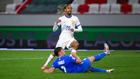 Le but de Bradley Barcola lors du match Israël-France (1-4, Ligue des Nations), le 10 octobre 2024