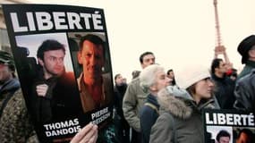 Manifestation pour la libération des otages français détenus par Aqmi au Niger
