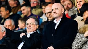 Noël Le Graët et Gianni Infantino à Guingamp en avril 2022