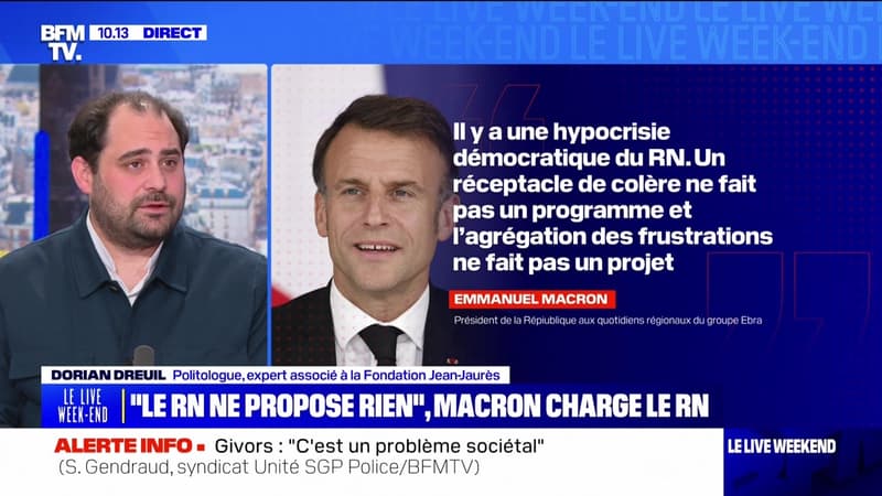 &quot;Le RN ne propose rien&quot;, Macron charge le RN - 28/04