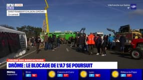 Drôme: le blocage de l'A7 se poursuit
