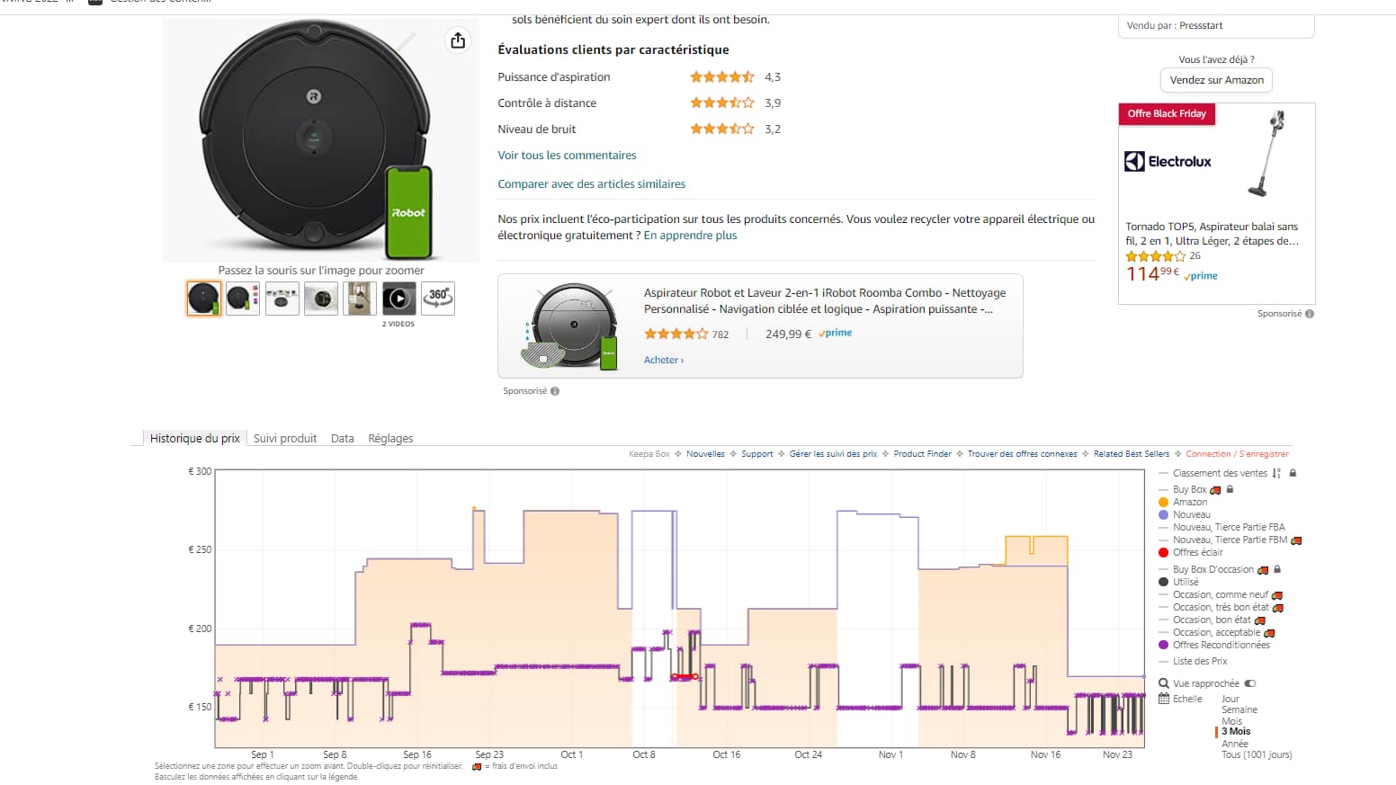 L'extension Keepa permet d'avoir l'historique détaillé des prix proposés sur Amazon. L'extension Keepa permet d'avoir l'historique détaillé des prix proposés sur Amazon.