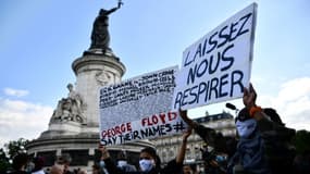 Manifestation en mémoire de George Floyd, place de la République à Paris, le 9 juin 2020