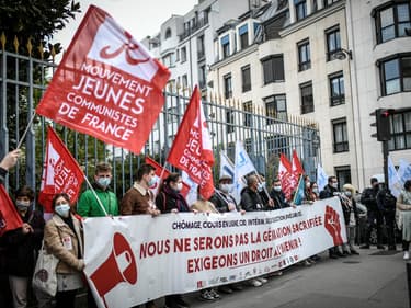 Manifestation d'étudiants à l'appel de l'Unef, le 8 avril 2021 à Paris