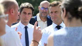 Emmanuel Macron et Gabriel Attal à Orthez le 5 septembre 2023