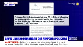 Cannes: David Lisnard demande des renforts policiers à Gérald Darmanin