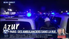 Plusieurs centaines d'ambulanciers manifestent à Paris place de la Concorde