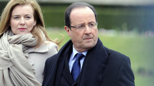 François Hollande et Valérie Trierweiler le 6 avril 2013 à Tulle, en Corrèze.