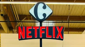 Point de vente des abonnements Netflix dans un magasin Carrefour