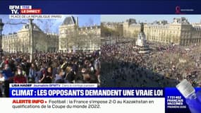 Selon les organisateurs de la manifestation, 55.000 personnes sont réunies à Paris pour réclamer une "vraie loi climat"